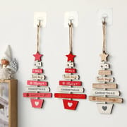 1Pc Wooden Christmas Tree Pendant Merry Christmas Home Party Decorations Door Wall Room Winter Ornaments New Year 2023 Navidad