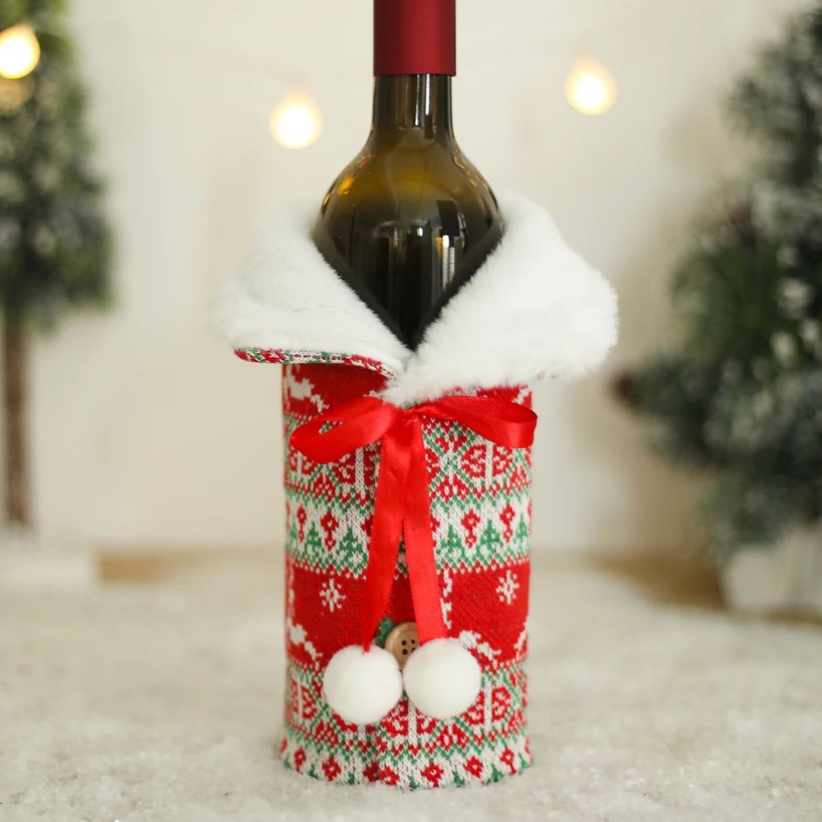 Christmas Santa Claus Wine Bottle Cover Merry Christmas Decorations for Home 2023 Navidad Noel Kerst Xmas Gifts Decor New Year