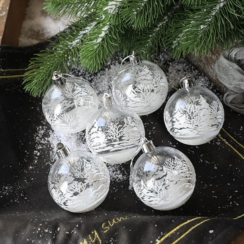 Transparent Snow Ball Pendant 2022 Christmas Tree Ornaments Merry Christmas Decorations ​for Home Navidad Gifts New Year 2023