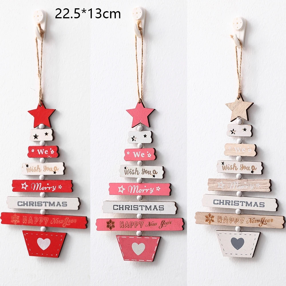 1Pc Wooden Christmas Tree Pendant Merry Christmas Home Party Decorations Door Wall Room Winter Ornaments New Year 2023 Navidad 1Pc Wooden Christmas Tree Pendant Merry Christmas Home Party Decorations Door Wall Room Winter Ornaments New Year 2023 Navidad