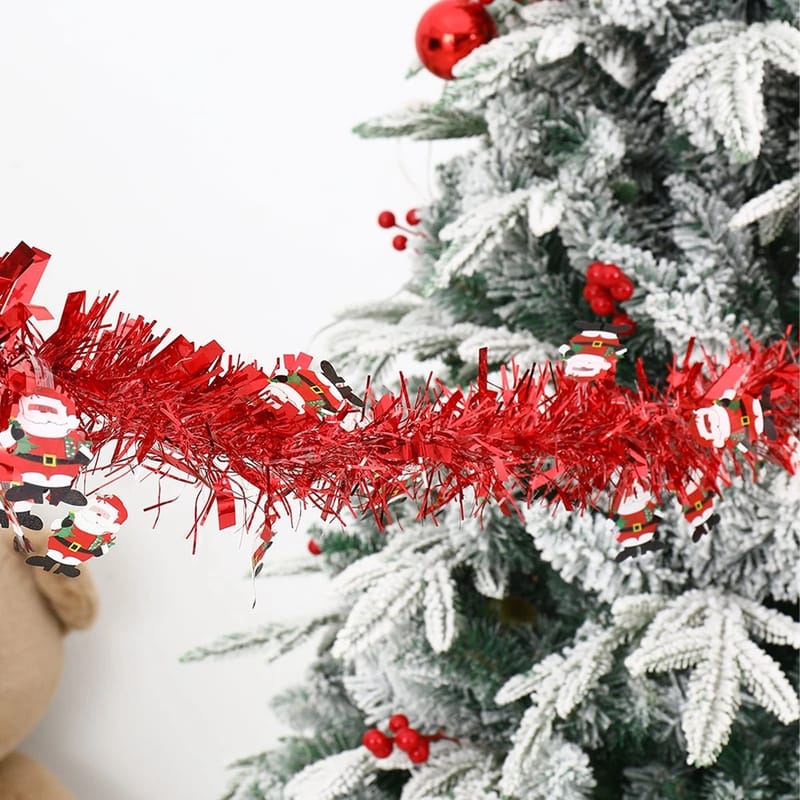 Iridescent Artificial Madder Colorful Foil Tassel Garland Merry Christmas Decorations For Home 2023 Navidad Xmas Tree Decor Noel