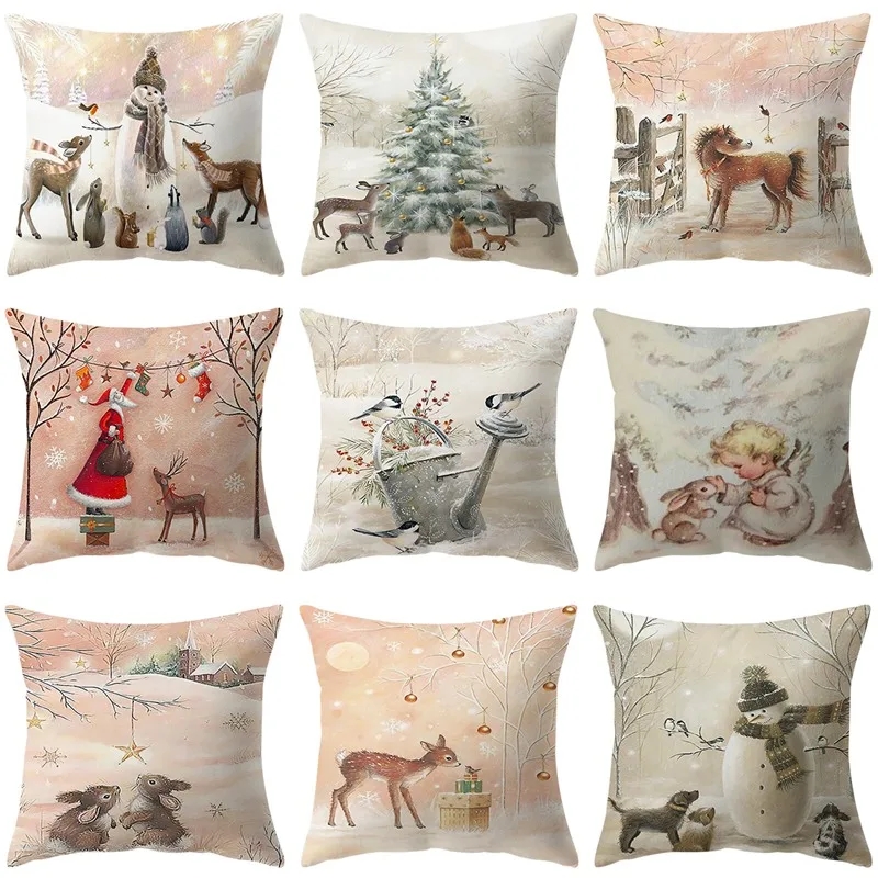 Christmas Snowman Pillowcase Merry Christmas Decor for Home Christmas Ornaments 2022 Xmas Gift Navidad Natal Noel New Year 2023