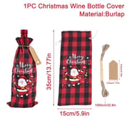 Christmas Burlap Wine Bags Christmas Decorations For Home 2023 Navidad Noel Kerst Natal Xmas Wine Bottle Covers New Year 2024