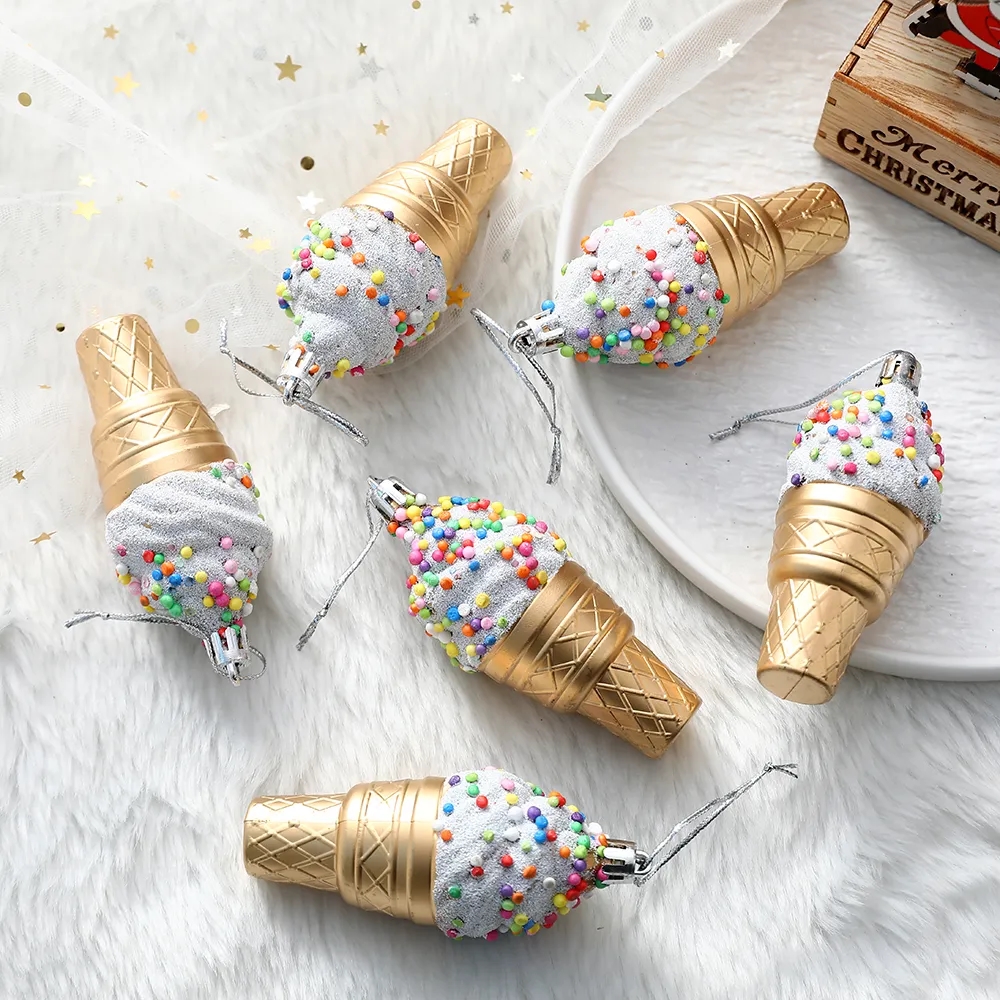 3Pcs/Set Christmas Ice Cream Candy Pendant Cute Merry Christmas Hanging Ornaments Xmas Tree Home Party Decorations Noel Navidad