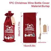 Christmas Burlap Wine Bags Christmas Decorations For Home 2023 Navidad Noel Kerst Natal Xmas Wine Bottle Covers New Year 2024