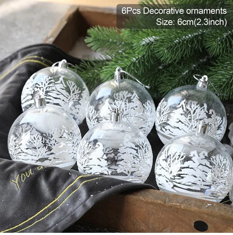 Transparent Snow Ball Pendant 2022 Christmas Tree Ornaments Merry Christmas Decorations ​for Home Navidad Gifts New Year 2023