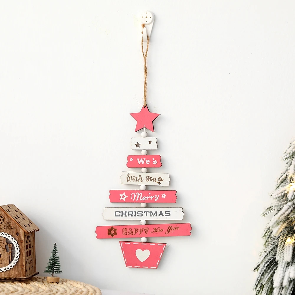 1Pc Wooden Christmas Tree Pendant Merry Christmas Home Party Decorations Door Wall Room Winter Ornaments New Year 2023 Navidad 1Pc Wooden Christmas Tree Pendant Merry Christmas Home Party Decorations Door Wall Room Winter Ornaments New Year 2023 Navidad
