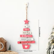 1Pc Wooden Christmas Tree Pendant Merry Christmas Home Party Decorations Door Wall Room Winter Ornaments New Year 2023 Navidad