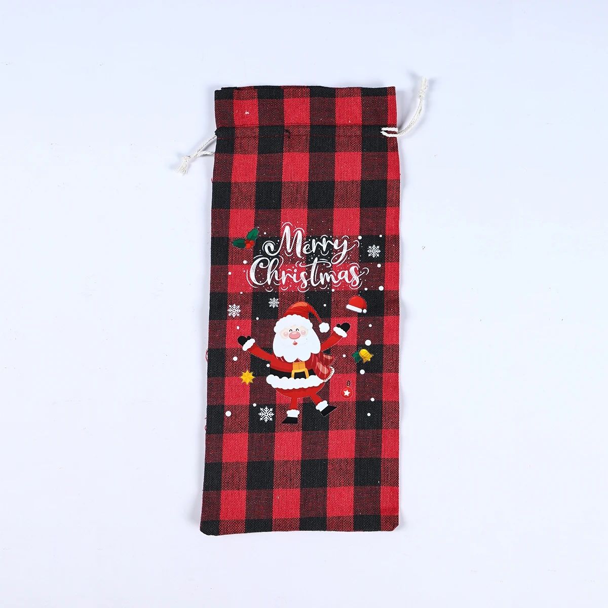 Christmas Burlap Wine Bags Christmas Decorations For Home 2023 Navidad Noel Kerst Natal Xmas Wine Bottle Covers New Year 2024