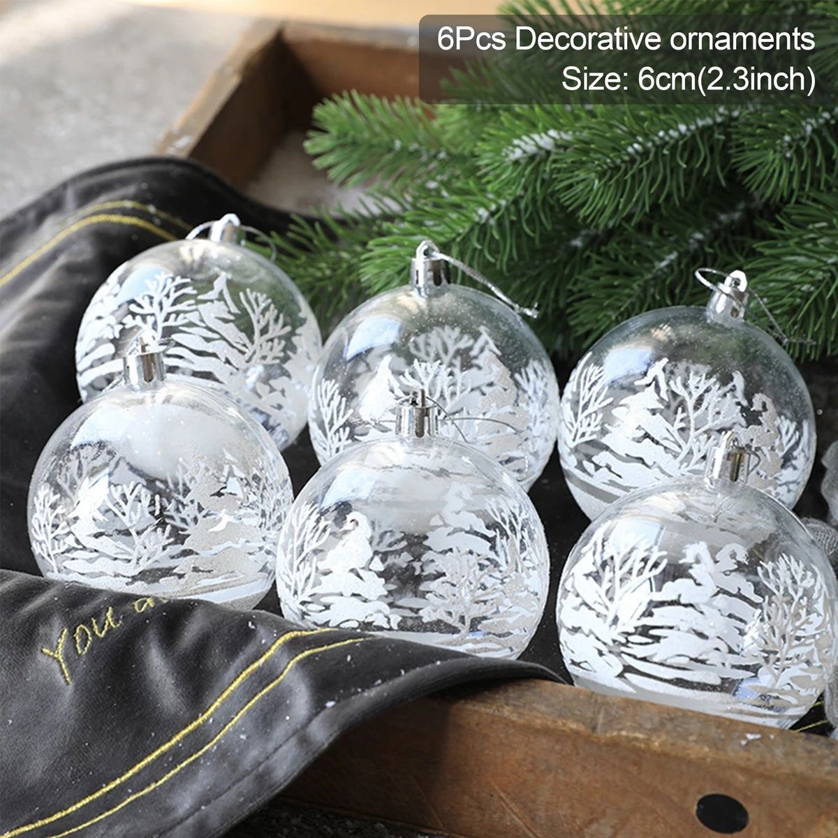 Transparent Snow Ball Pendant 2022 Christmas Tree Ornaments Merry Christmas Decorations ​for Home Navidad Gifts New Year 2023