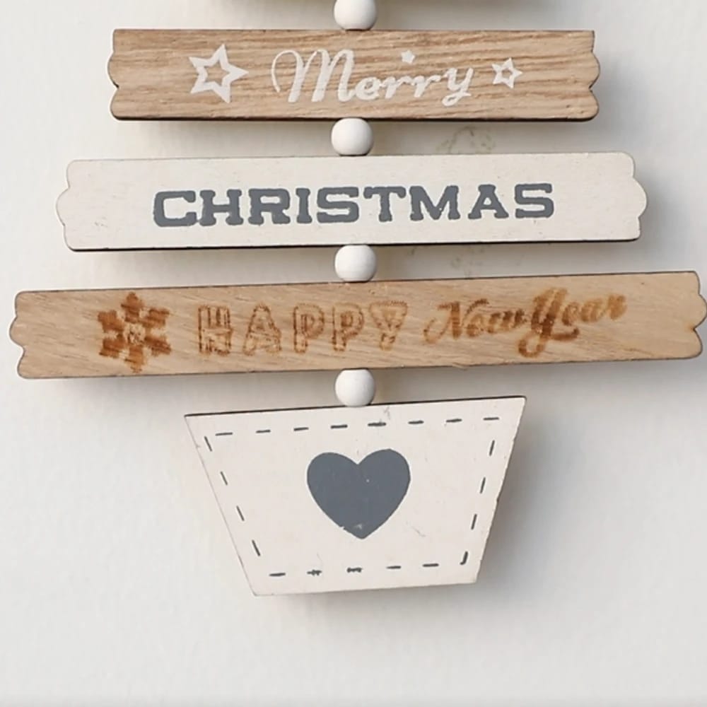 1Pc Wooden Christmas Tree Pendant Merry Christmas Home Party Decorations Door Wall Room Winter Ornaments New Year 2023 Navidad