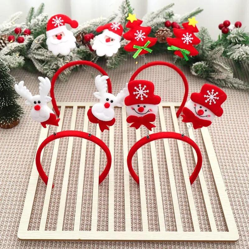 Christmas Santa Claus Elk Snowman Headband Merry Christmas Decorations For Home Xmas Ornaments Navidad 2023 New Year Gift 2024