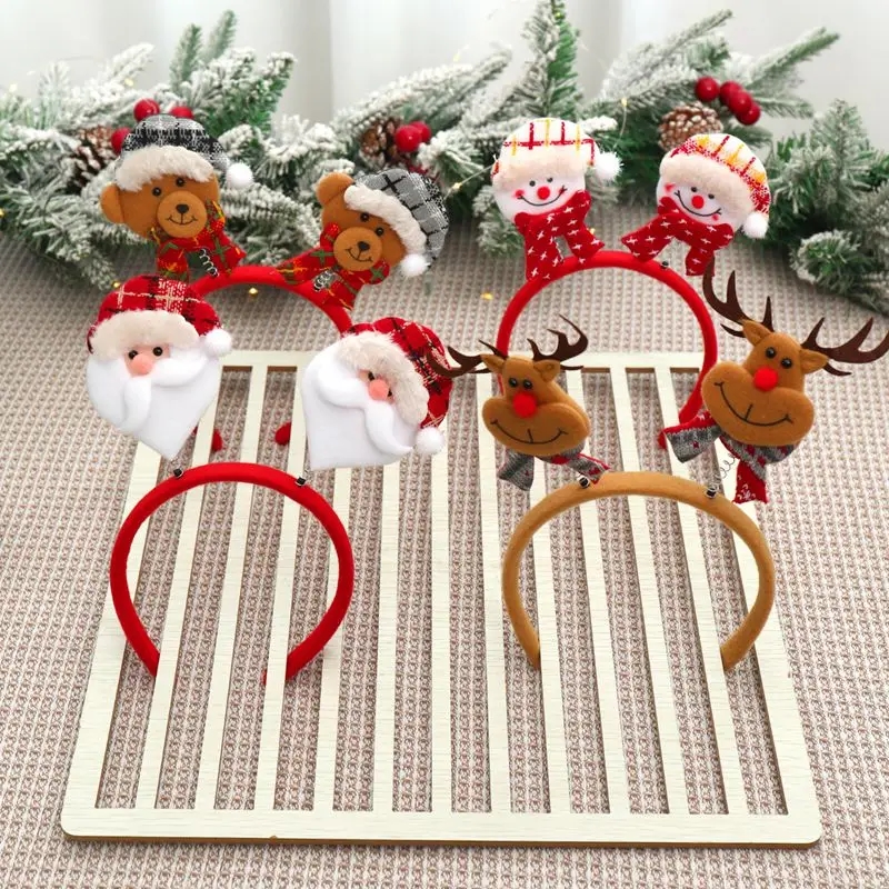 Christmas Santa Claus Elk Snowman Headband Merry Christmas Decorations For Home Xmas Ornaments Navidad 2023 New Year Gift 2024