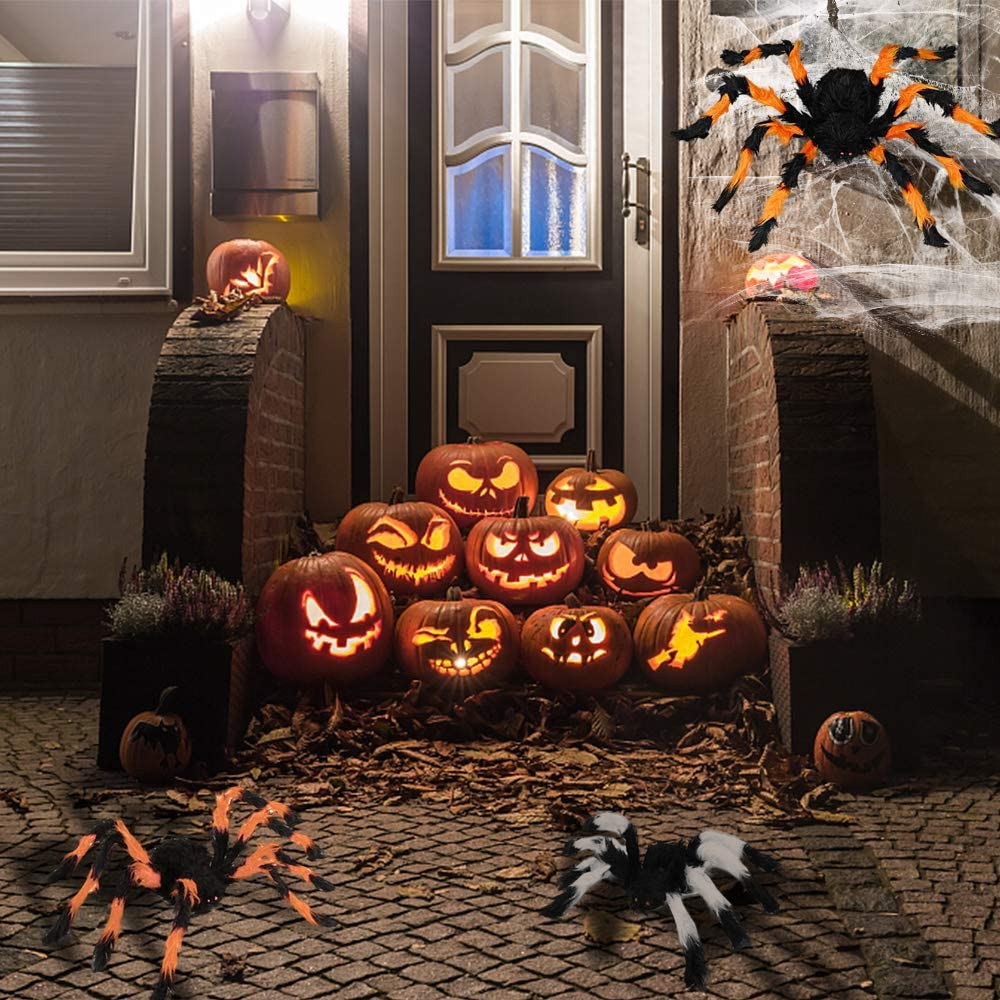 1Pcs 30/50CM Halloween Horror Tricky Props Fake Spider Model Simulation Toy Halloween Party Outdoor Indoor Yard Decorations