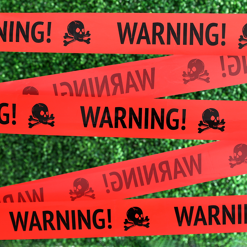 2pcs Halloween Decoration Warning Tape Signs Halloween Prop Danger Warning Line Isolation Belt Sign Hallowee Outdoor Party Decor