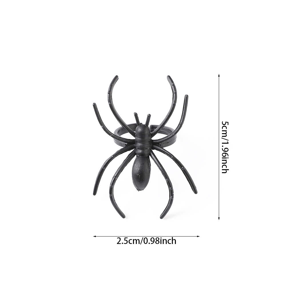 20/40pcs Halloween Plastic Mini Black Spider Joking Birthday Toys Spider Ring For Kids Gift Halloween Party Decor Tricky Props