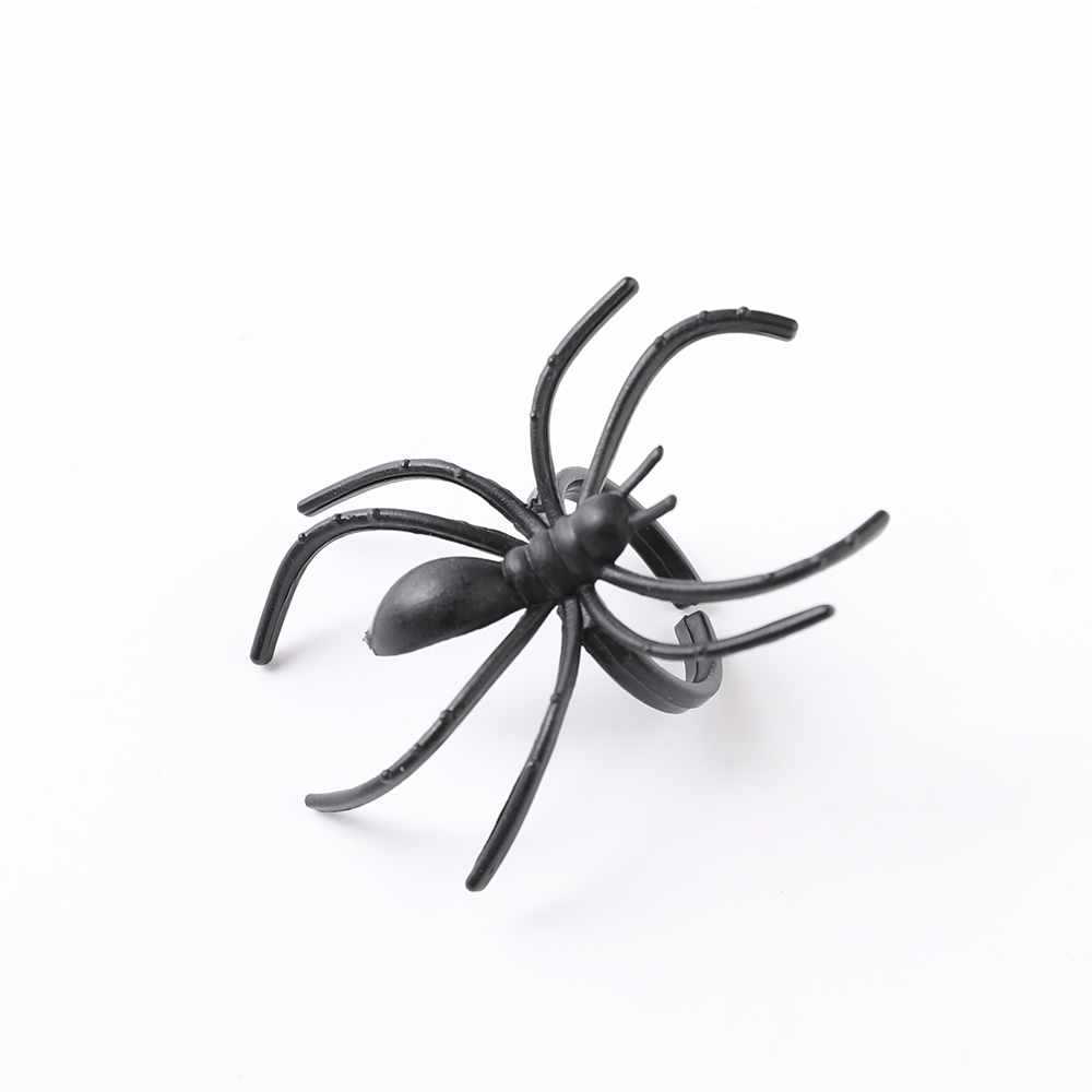 20/40pcs Halloween Plastic Mini Black Spider Joking Birthday Toys Spider Ring For Kids Gift Halloween Party Decor Tricky Props