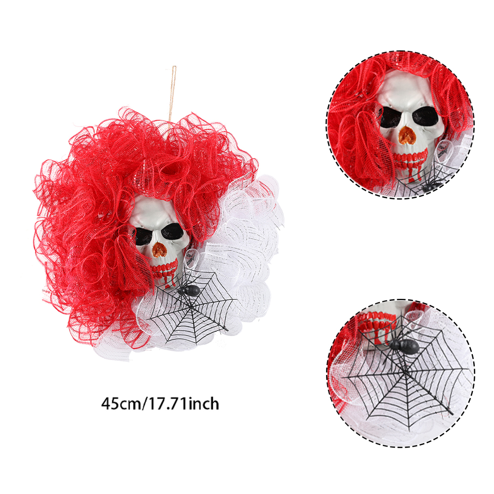 Halloween garland Decorations Witch Legs Decoration Wreath for Front Door Skeleton Spider Web Garland for Home Wall Porch Decor
