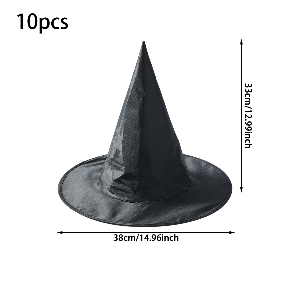 5/10Pcs Halloween Witch Hat Unisex Black Hats for Adults Kids Halloween Party Supply Cosplay Costume Props Decor Wizard Caps