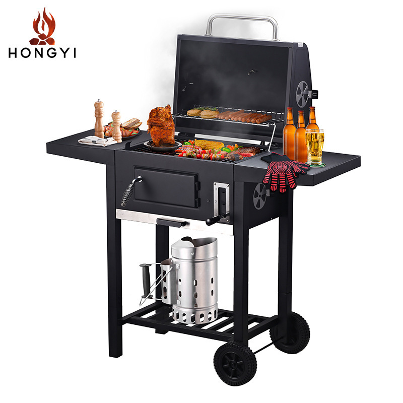 Manufacturers wholesale courtyard grills villa smoked barbecue grill thickened outdoor large hand push barbecue stove