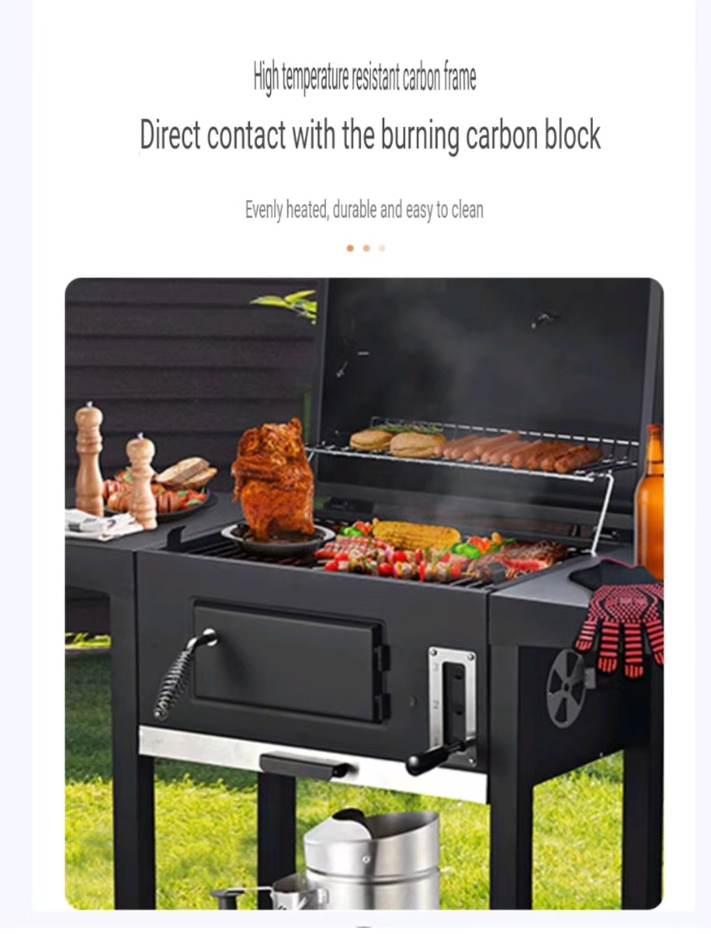 Manufacturers wholesale courtyard grills villa smoked barbecue grill thickened outdoor large hand push barbecue stove