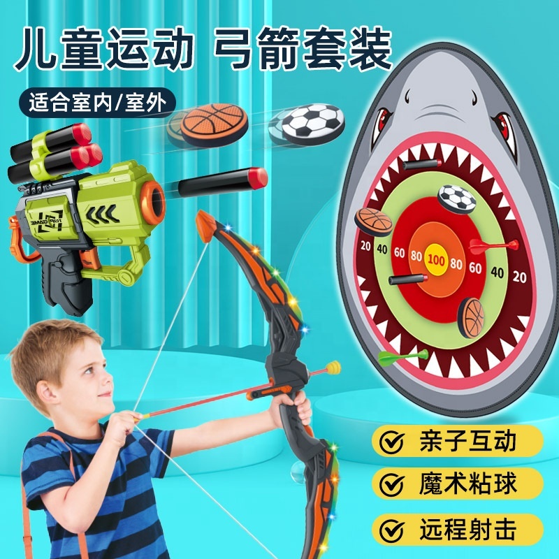 Hot Selling Toy Arrows Outdoor Toys Bow and Arrow Set for Kids Green Light Up Archery Toy Set