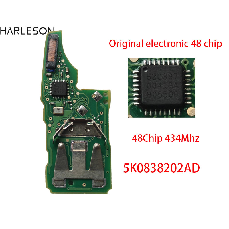 OEM Chip Original PCB Electronic 48 Chip 5K0837202AD Remote Car Key for ...