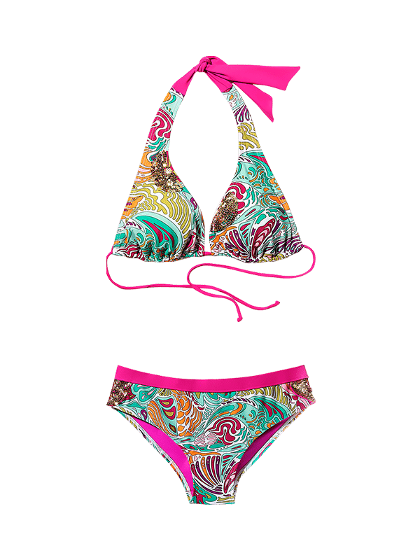 FLORAL PRINT FEMININE PINK BIKINI