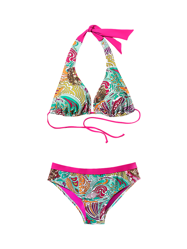 FLORAL PRINT FEMININE PINK BIKINI