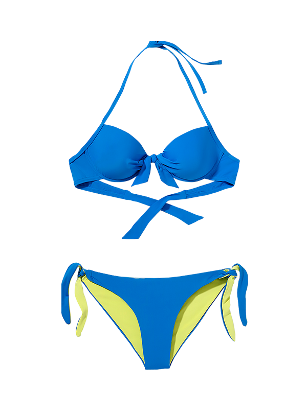 NAVY BLUE CLASSIC FRONT TIE BACK BIKINI
