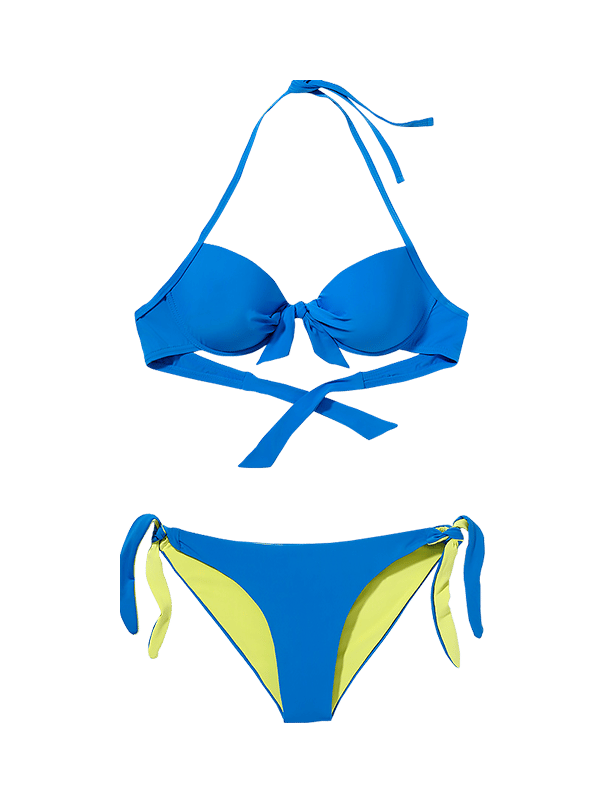 NAVY BLUE CLASSIC FRONT TIE BACK BIKINI