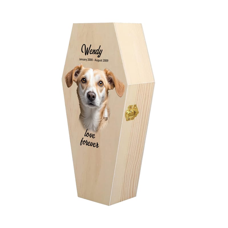 UV PRINTED MAHOGANY WOODERN PETS URN#CPP210