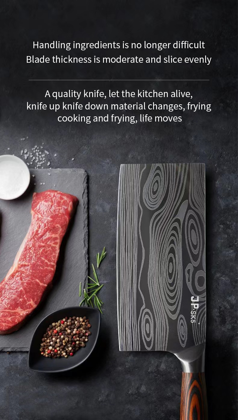 Damascus kitchen knife