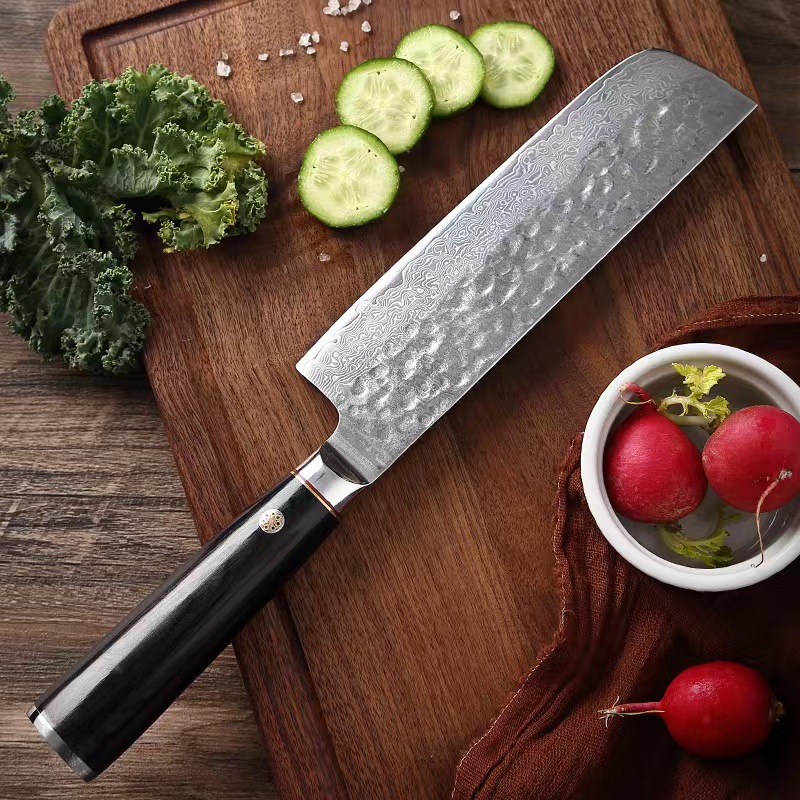 Damascus small kitchen knife