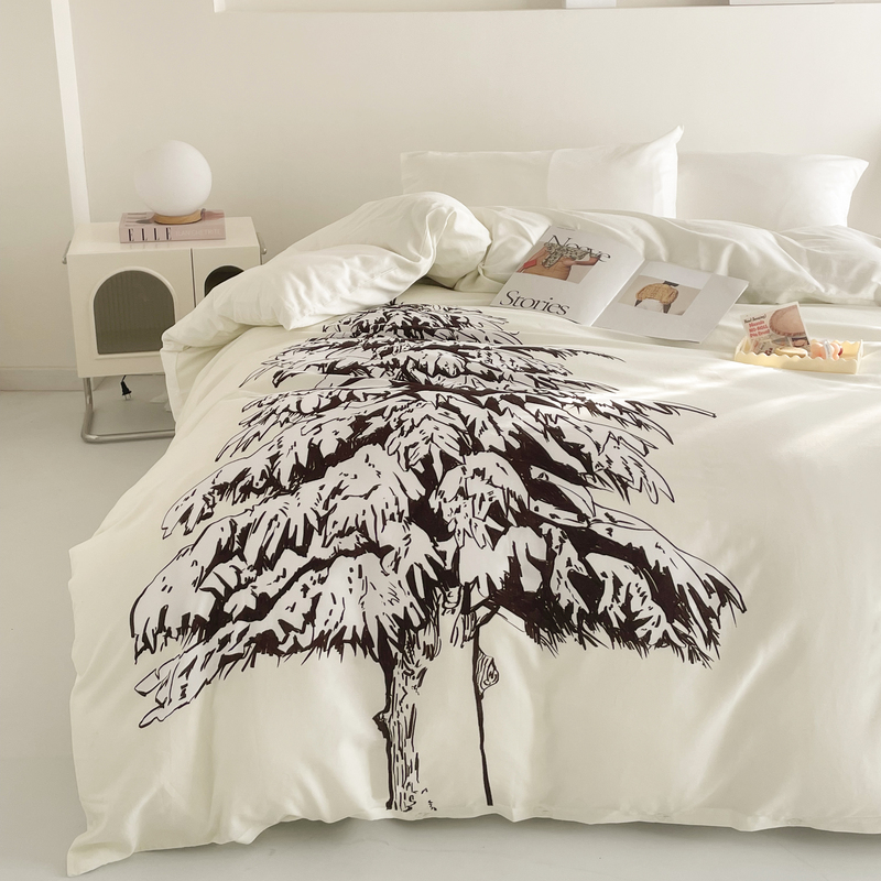 a snow cedar cotton duvet cover, soft and comfortable