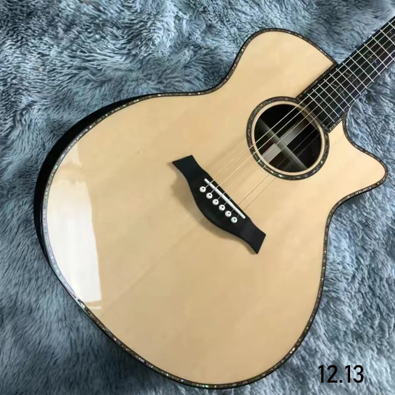 LvybestCustom40InchAbaloneBinding914StyleAcousticGuitarinNaturalColor