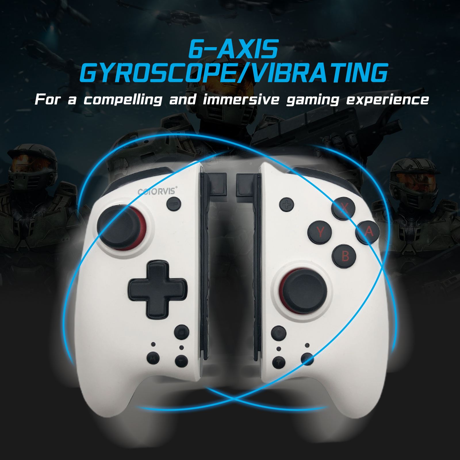 Six-axis gyroscope for a compelling and immersive gaming experience.
