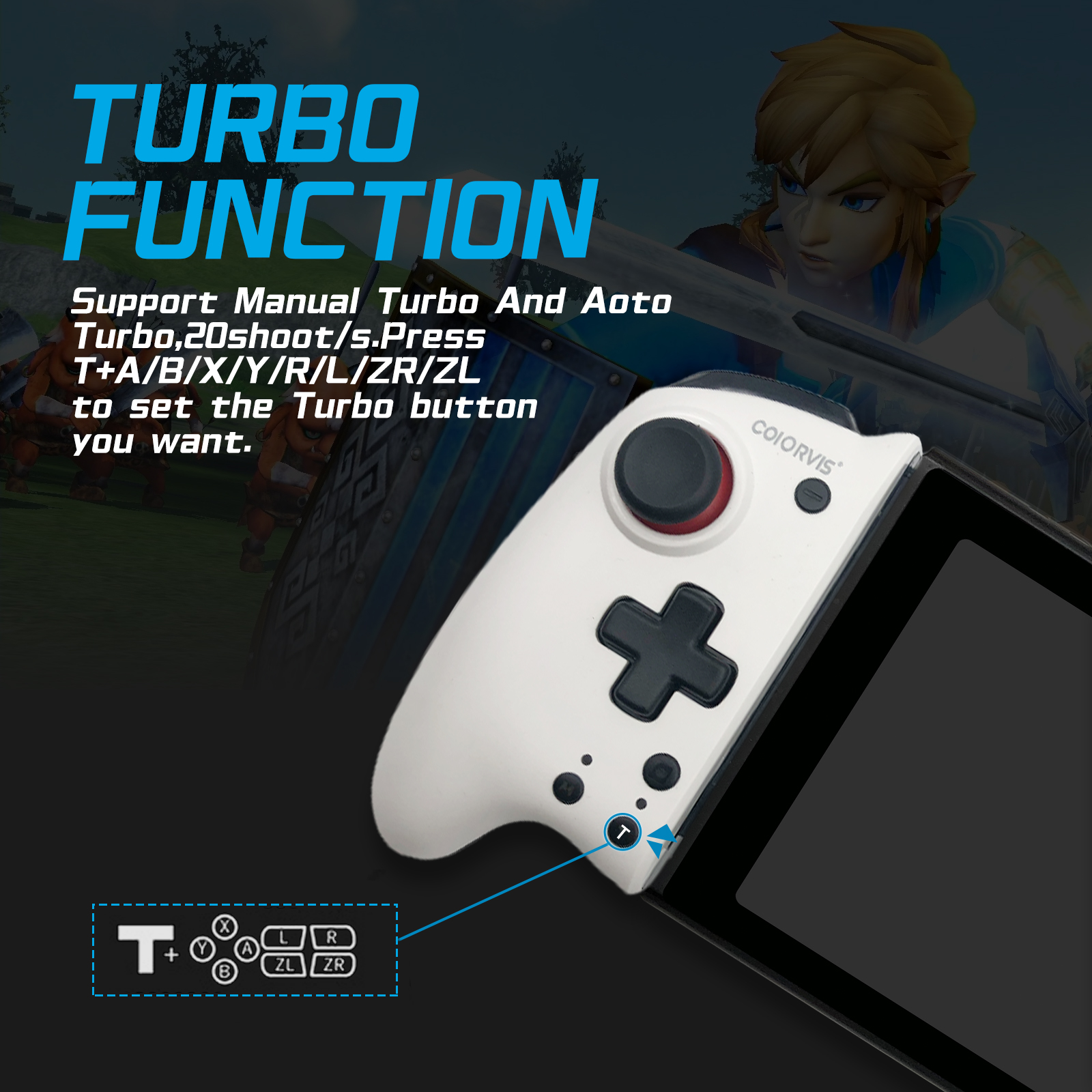 Turbo function: manual turbo and auto turbo.