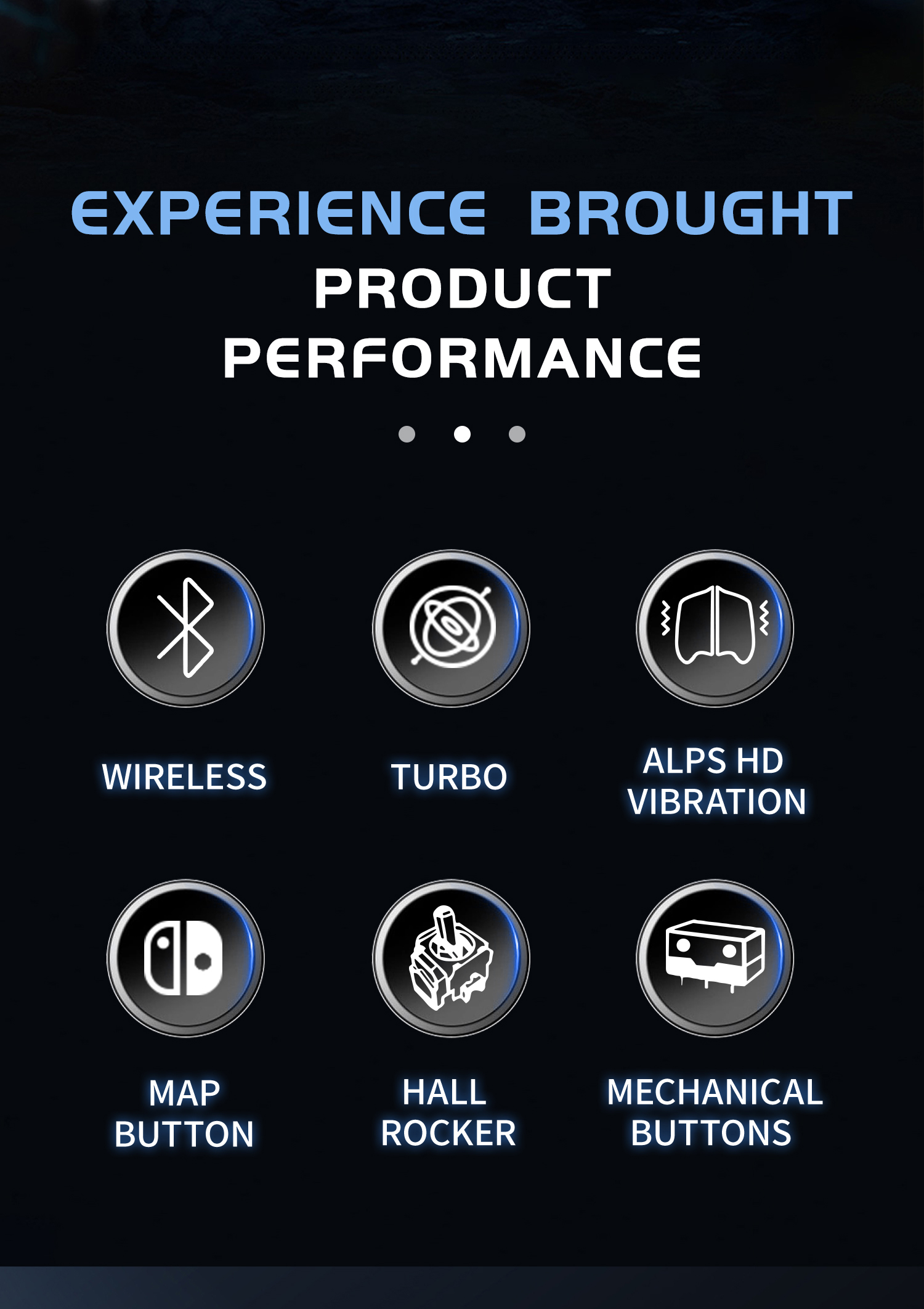 coiorvis phantom joypad features: wireless connection,original ALPS linear motors, mechanical buttons,
