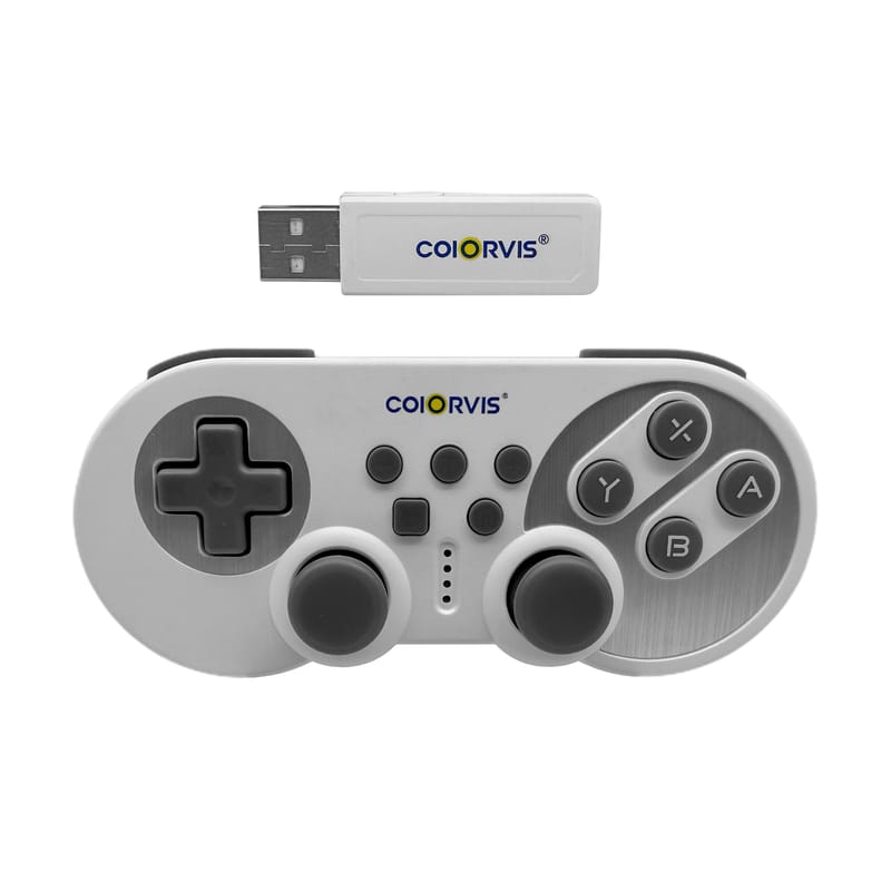 Connect with desktop computer, the receiver will be plugged in the USB interface in the desktop computer, then press the Home button of the controller to pair in. 