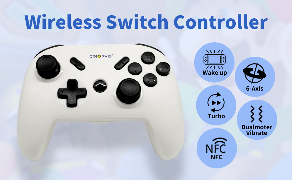 Coiorvis Wireless gaming controller is widely compatible with Switch/Switch Lite/Switch OLED/PC. You can enjoy most of the games on multiple platforms with a gamepad