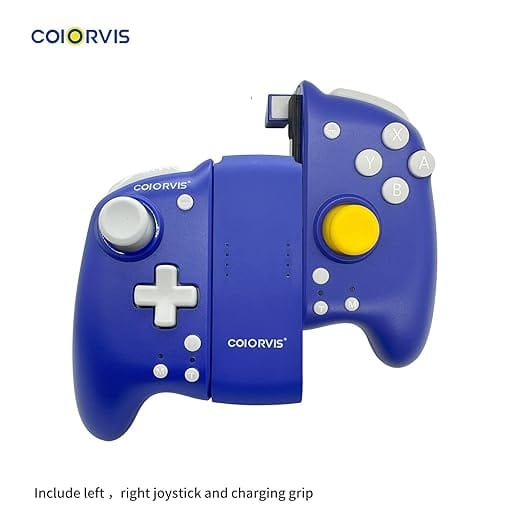 COIORVIS Joy Pad Controller for Switch\\/Switch OLED, Wireless Joy Con Switch Controller with Back Map Button\\/Turbo\\/Motion Control (Blue) alps joystick