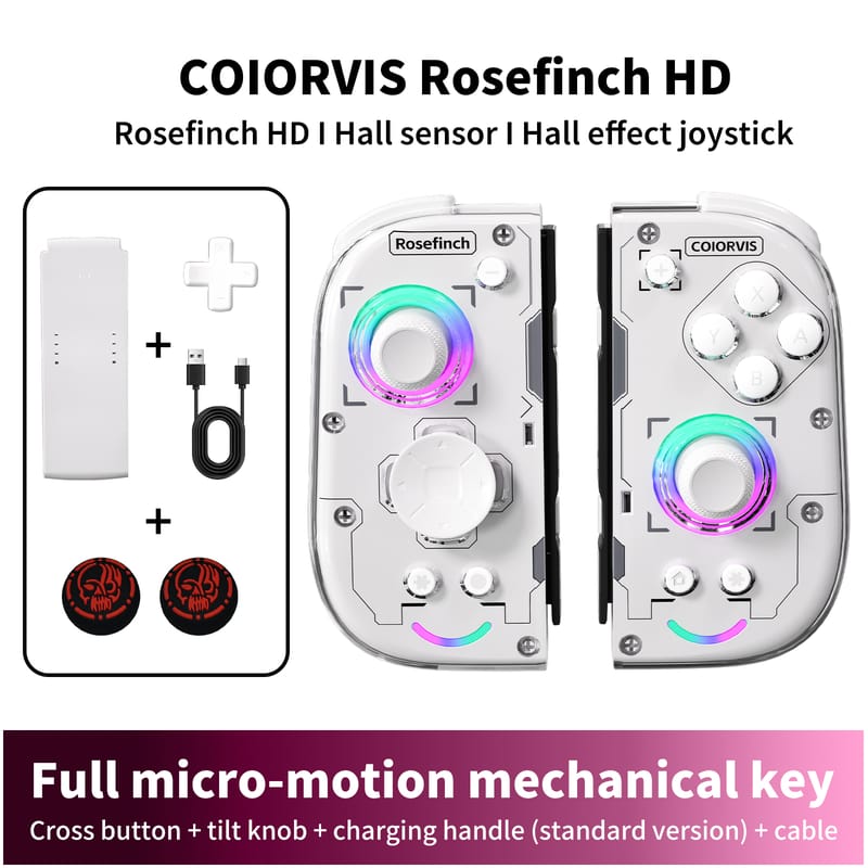 COIORVIS Wireless Joypad for Switch / Switch OLED Rosefinch HD Game Controller for NS2 IOS16