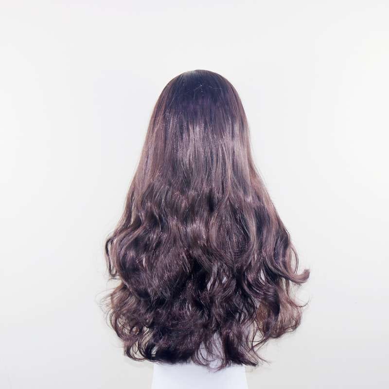 Daluse WIG Dark Brown 26-inch Wavy Wig with Transparent Lace Front