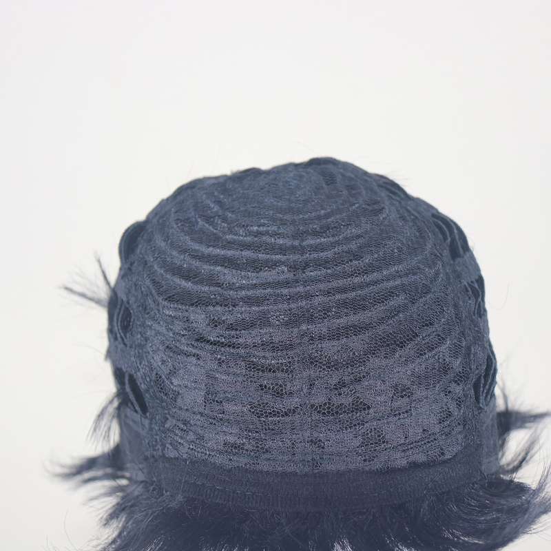 DALUSE WIG Black Layered Short Pixie Wig with Bangs