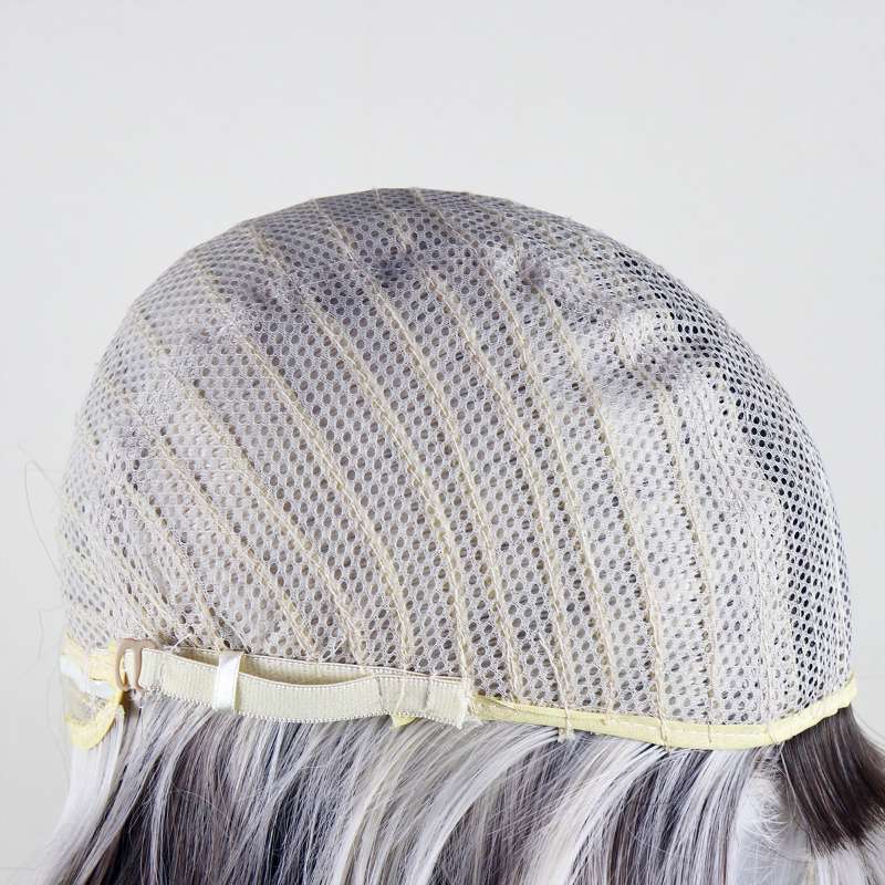 DALUSE WIG Brown Blonde Reverse Ombre 14-inch Bob Straight Bangs Wig