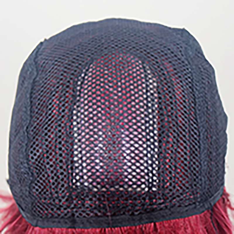 DALUSE WIG 10-inch Burgundy Bob with Bangs Wig