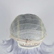 DALUSE WIG Silver Gray Short Straight Layered Bangs Wig 