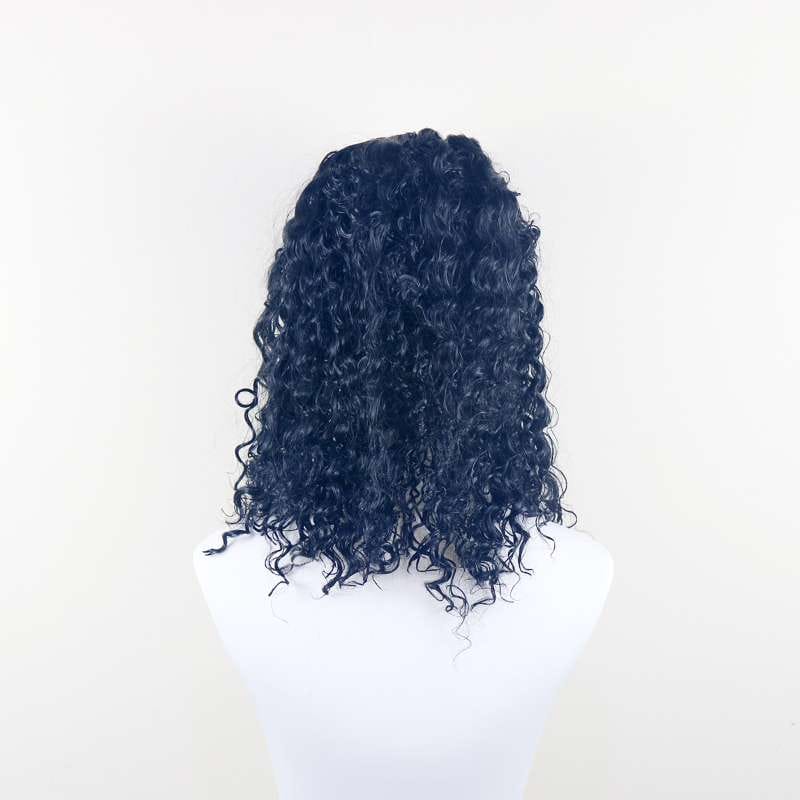 Daluse WIG Black 12-inch 13x4 Deep Wavy Bob with Lace Closure Wig