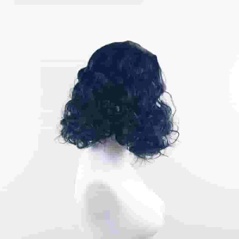 DALUSE WIG 12-inch Full Lace Front Black Shaggy Wavy Short Wig